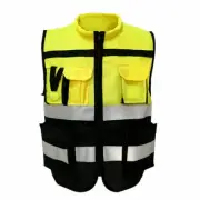 Hi-Vis Safety Vest Reflective Driving Jacket Worker Night Security Waistcoat New