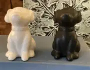 Black & White Dog Puppy Salt & Pepper Shakers NEW 2.5 Inch