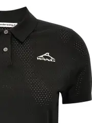 [T By Alexander Wang] T By Alexander Wang-Mesh Shirt Polo Nero-Donna M Black