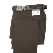 Bocaccio Uomo Boy's Brown Flat Front Dress Pants with a Brown Belt Sizes 4 - 20