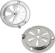 2 Pcs BBQ Smoker Air Vent, Dryer Smoker Lip Vent, Outdoor Furnace Ventilation Baffle, Stainless Steel Grill Damper for Increased Airflow, Circular Ventilation Cover for Thermostat Oven, Stove