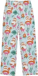 [ZZXXB] Aloha Santa Claus Cactusxmas Santa Claus Boys Long Pants Soft Trousers Elastic Waist Kids Lounge Bottoms with Pockets S-XL