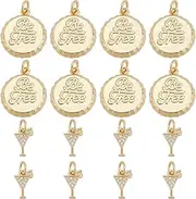 [PH PandaHall] 16pcs 18K Gold Plated Bottle Cap Charms 2 Styles Wine Charms Pendant Golden Beer Cap Charms Cocktail Shape Charm Drink Pendant for Jewellery Making and Crafting Bracelets Necklace