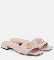 [Valentino Garavani] Valentino Garavani VLogo leather slides AU 7 pink