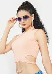 Peach Only Eyes For U Crop Top