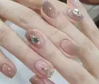 Grey & Gold Glitter Ombre With Gem Press On Nails Fake Nails Reusable Nails