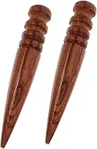 TEHAUX Ergonomic Wood Leather Edging Tool 2pcs Polishing Stick Sturdy Leather Burnisher for DIY Projects