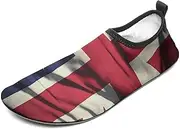 [BTCOWZRV] Water Shoes for Women Men USA UK Flag Water Sports Shoes Slip-on Breathable Lightweight Athletic Aqua Sock
