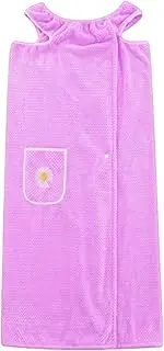[Generic] Towel Robe for Women After Shower | Shower Bath Body Wrap Robe Absorbent,Bathrobe Lightweight Coral Fleece with Pocket for Women Teens