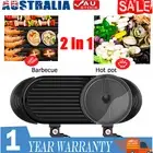 2 in 1 Electric BBQ Grill Hot Pot Barbecue Oven Non Stick Smokeless Pan Hotpot
