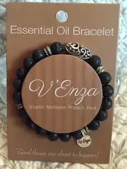 NEW INSPIRATIONAL ESSENTIAL OIL BLACK LAVA ROCK STONE POROUS BEADS Bracelet