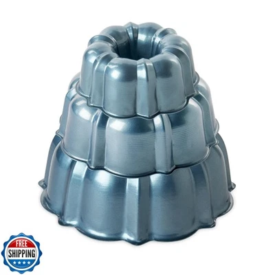 Nordic Ware Formed Bundt, Tiered 3-Piece Set, Twilight Blue