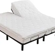 Kingnex Quilted Split Top King Mattress Topper Pad for Adjustable Bed Breathable Fitted Fluffy Pillow Top Mattress Pad Split Top King