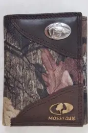 ZEP PRO SALTWATER REDFISH Drum Mossy Oak Camo Trifold Wallet Tin Gift Box