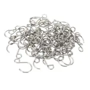 80Pcs 8mm Open Width Curtain S Shape Hook Mini Ornament Hooks Silver