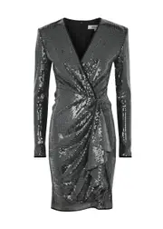 Diane Von Furstenberg Lexa Sequin-embellished Mini Dress - Metallic Silver - 2 (UK 6 / XS) 2 (UK 6 / XS)
