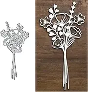 Adies Fresh Flowers Leaf Metal Die Cuts,Srping Heart Leaves Wedding Card Cutting Dies Cut Stencils DIY Scrapbooking Photo Album Decorative Embossing Paper Making, 7.0 * 13.6 cm/2.75x5.35 inch