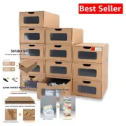 Multi-Purpose Waterproof Storage Boxes - 12 Pack, Perfect for Shoes and More