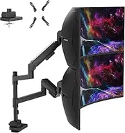 G-Pack Pro -Dual-57 Black -Ultrawide Dual Monitor Arm 57 inch - Dual Monitor Mount - Double Monitor Mount - Dual Arm Monitor Mount - Heavy Duty Monitor Arms - Holds Up to 59.4 lbs. Each