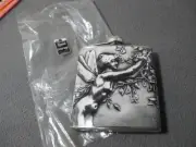 Top Shelf Flasks SS 6 oz Liquid Courage Black & White Fairy & Vine New