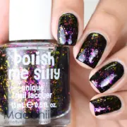 Polish Me Silly - Tropical Heat - Hot Pink Green Gold Large Flakie Nail Polish