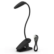 Rechargeable LED Book Light, Clip On Reading Light with Adjustable Light