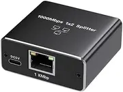 ZENWORYS 1 in 2 Out Gigabit Ethernet Splitter 1000Mbps High Speed RJ45 Network Extension Cable Connector Cat5/5e/6/7/8 Splitte
