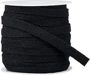 BENECREAT 27 Yards Black Flat Replacement Cotton Cords, Soft Drawstring Draw Cord for Garment Accessories