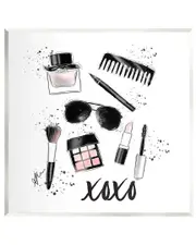 XOXO Glam Cosmetics Makeup Wall Plaque Wall Art by Alison Petrie