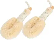 BESTYASH 2pcs Natural Sisal Body Scrub Brushes Exfoliating Bath Brush for Deep Cleansing Dry Brushing Skin Exfoliator for Women Shower