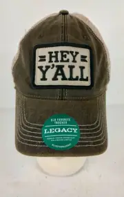 " Hey Y'all " Trucker Hat Style Snap Back Patch Cap Adjustable ( New ) Legacy