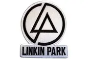 Linkin Park Logo Woven Concentric Text Iron On Patch (White/Black) (One Size)