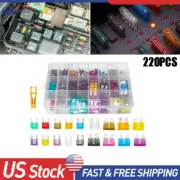 220Pcs Blade Auto Fuse Assortment Kit Set Car Truck Motorcycle Boat Fuses US (for: Fiat)