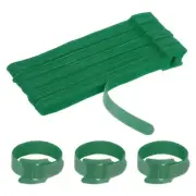 50Pcs 6 Inch Reusable Cable Ties Fastening Hook and Loop Straps Green