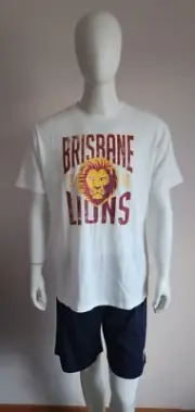 Brisbane Lions AFL AFBRI0839 W24 Mens Short Sleeve Pyjama Set Size XL New