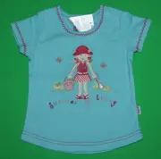 6 12 NWT Pumpkin Patch ISLAND RESORT Girl Summer Holiday Blue SHIRT Top Girls