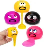 4 Pack Vomiting Stress Balls Fidget Toy Set, Puking Sucking Egg Yolk Slime Ba...
