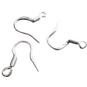 40PCS Silver Plated Unisex Fish Dangle Metal Earring Hooks Coil DIY Finding