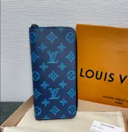 Louis Vuitton Zippy Wallet Vertical Round Purse M82322 Blue monogram pattern