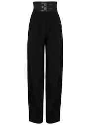 Alaïa Belted Stretch-wool Trousers - Black - 12 12