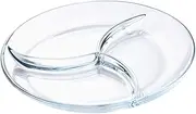 COLLBATH Microwave Glass Serving Trays 3 Grids Portion Control Plate Divided Dish