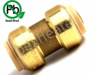 (1) 3/4" SHARKBITE STYLE PUSH FIT COPPER PEX CPVC COUPLING LEAD FREE Push'N'Con