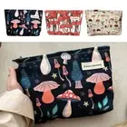 Mushroom Print Storage Bag Zipper Toiletry Bag Fashion Cosmetic Bag