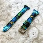 Blue Roses Slim Elegant Soft Leather Band Strap for Fitbit Versa Smartwatch