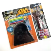Star Wars Mini Stationery Case Set + Chewbacca Pez Candy Dispenser