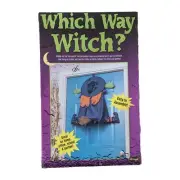 Halloween Decoration Fun World "Which Way Witch?" Crashing in Door Hanger
