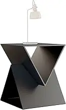 Couch Table Small End Table,Metal Side Table 3 Tier Nightstand, Square Accent Coffee Table Sofa Side Table, Waterproof Indoor Outdoor Snack Table for Living Room Bedroom Office Side Desk(Black)
