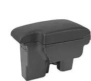 Auto Armrest Box for Toyota for Hilux Car Armrest Box Storage Content Retractable USB Car Accessories Armrest Box Retrofit(Black White line)