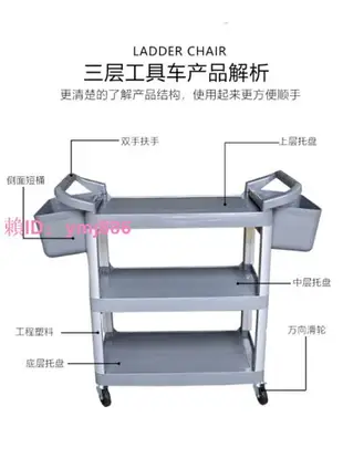 汽車美容店工具車多功能三層手推車清潔車精洗設備洗車工具毛巾架