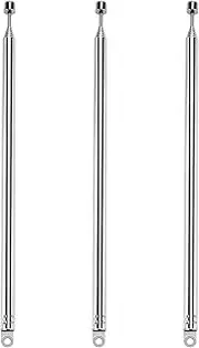 VooGenzek 3 PCS 100cm 7 Section Replacement Telescopic Aerial Antenna, DAB FM Antenna Replacement, Portable Radio Antenna, for DAB AM/FM Stereo Reception